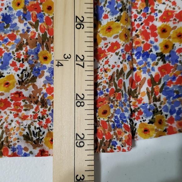 LOFT Women Floral Kimono Medium Large M/L Red Blue Boho Festival Cottage Bright - Picture 11 of 11